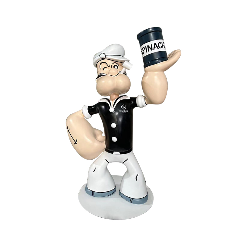 Patung pelaut Popeye vintage untuk dekorasi hotel & mal - patung bertema bahari retro