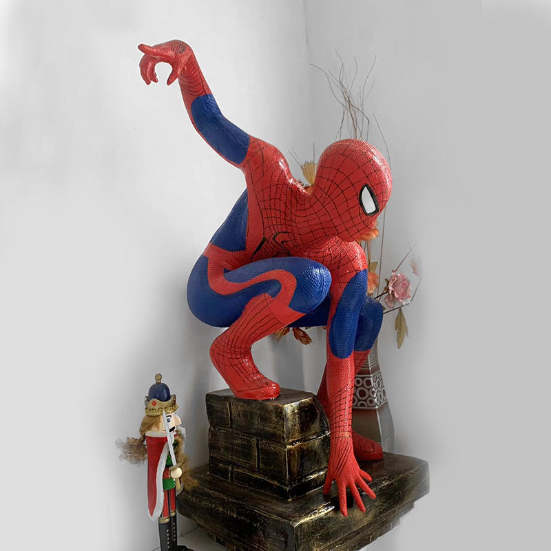 Patung Spiderman Ukuran Hidup - Patung Resin Premium untuk Dekorasi Rumah & Acara